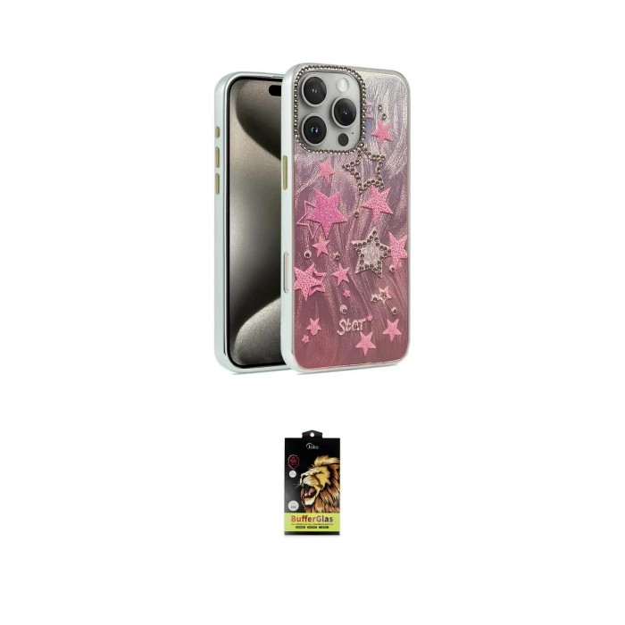 ieg™ iPhone 16 Pro Max Kılıf Zirve Modern Prime - Siyah Buffer Cam Ekran Koruyucu