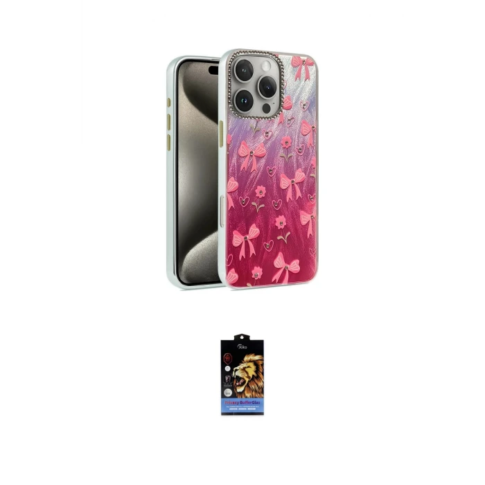 ieg™ iPhone 16 Pro Max Kılıf Zirve Modern Prime - Siyah Buffer Hayalet Cam Ekran Koruyucu