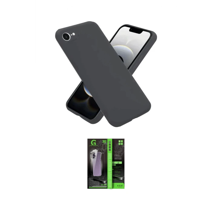ieg™ iPhone 16E Kılıf Ahenk Serisi - Şeffaf 360 Full Body Arka Koruyucu