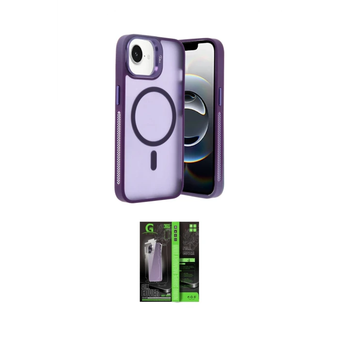 ieg™ iPhone 16E Kılıf Akış Form - Şeffaf 360 Full Body Arka Koruyucu