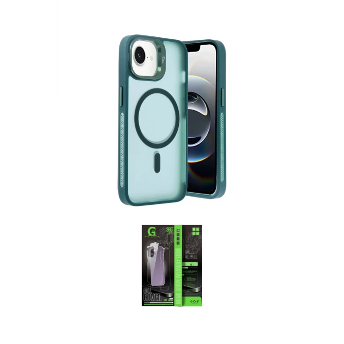 ieg™ iPhone 16E Kılıf Akış Form - Şeffaf 360 Full Body Arka Koruyucu