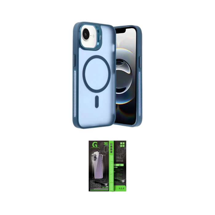 ieg™ iPhone 16E Kılıf Akış Form - Şeffaf 360 Full Body Arka Koruyucu