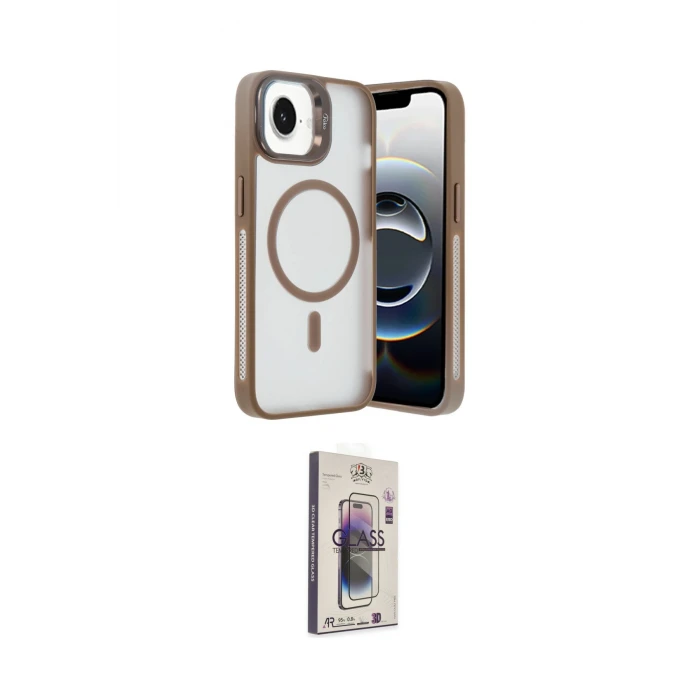ieg™ iPhone 16E Kılıf Akış Form - Siyah Bilvis 3D Cam Ekran Koruyucu