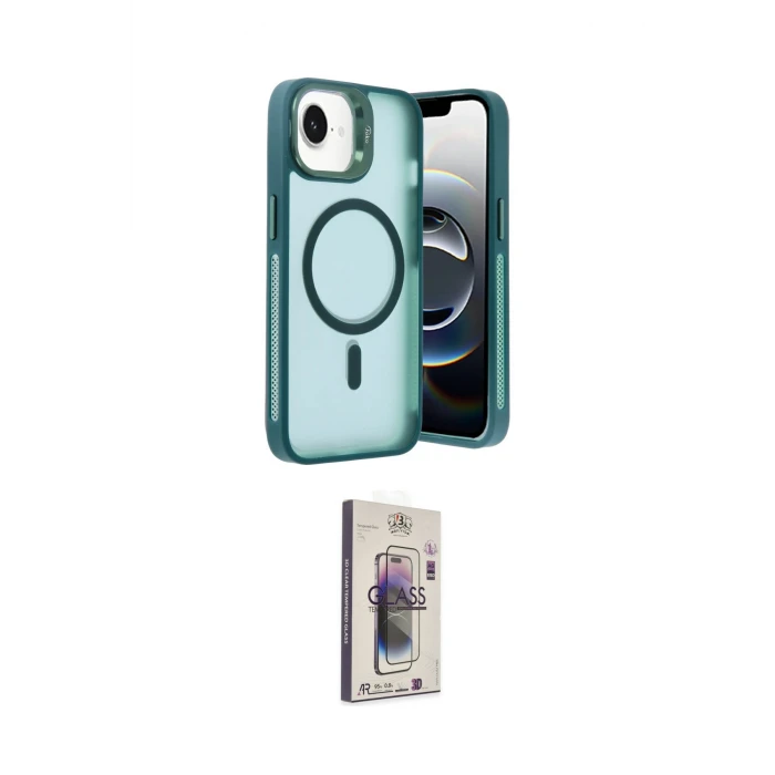 ieg™ iPhone 16E Kılıf Akış Form - Siyah Bilvis 3D Cam Ekran Koruyucu