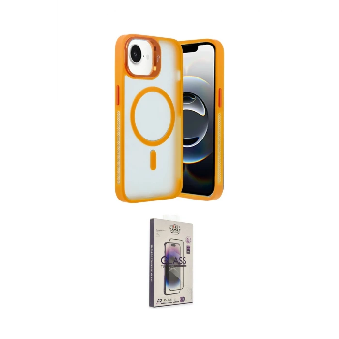 ieg™ iPhone 16E Kılıf Akış Form - Siyah Bilvis 3D Cam Ekran Koruyucu