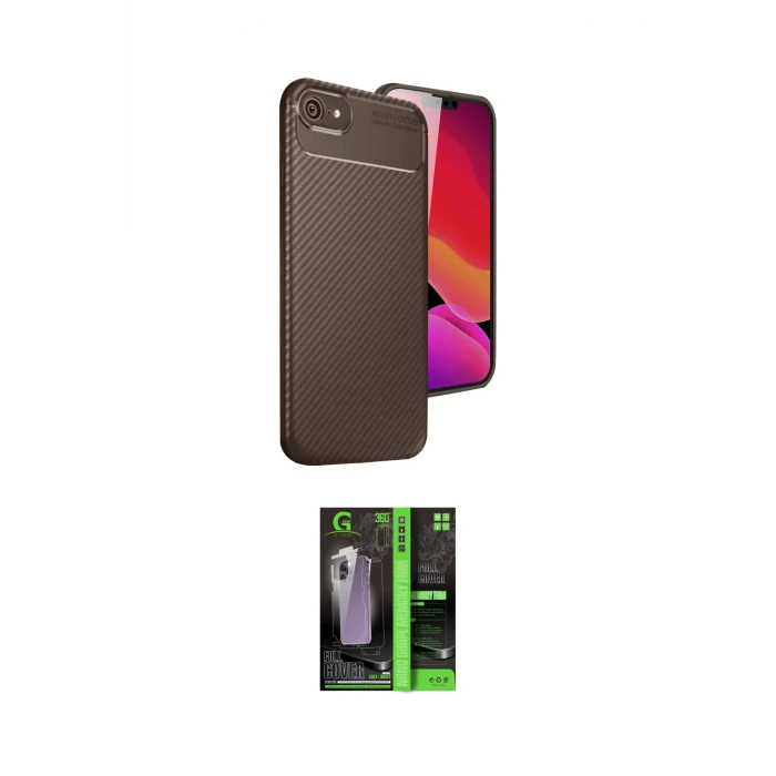 ieg™ iPhone 16E Kılıf Eksen Form Prime - Şeffaf 360 Full Body Arka Koruyucu