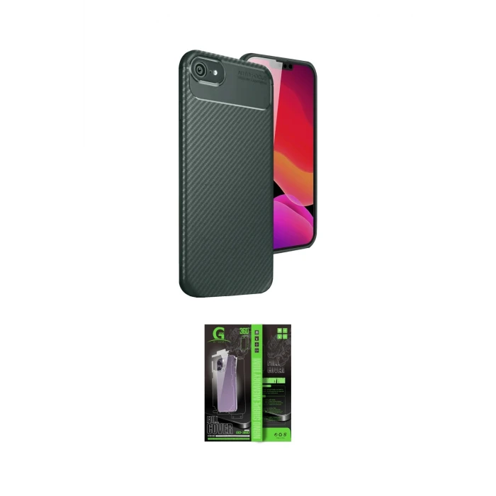 ieg™ iPhone 16E Kılıf Eksen Form Prime - Şeffaf 360 Full Body Arka Koruyucu
