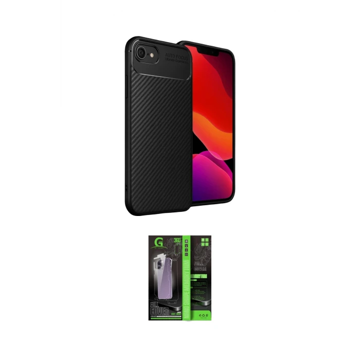 ieg™ iPhone 16E Kılıf Eksen Form Prime - Şeffaf 360 Full Body Arka Koruyucu