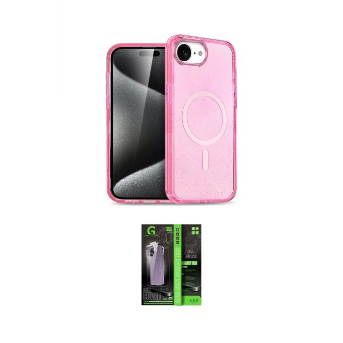 ieg™ iPhone 16E Kılıf Nova Asil Prime - Şeffaf 360 Full Body Arka Koruyucu