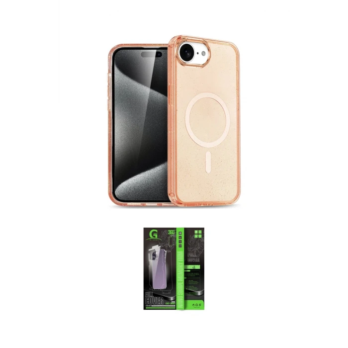 ieg™ iPhone 16E Kılıf Nova Asil Prime - Şeffaf 360 Full Body Arka Koruyucu