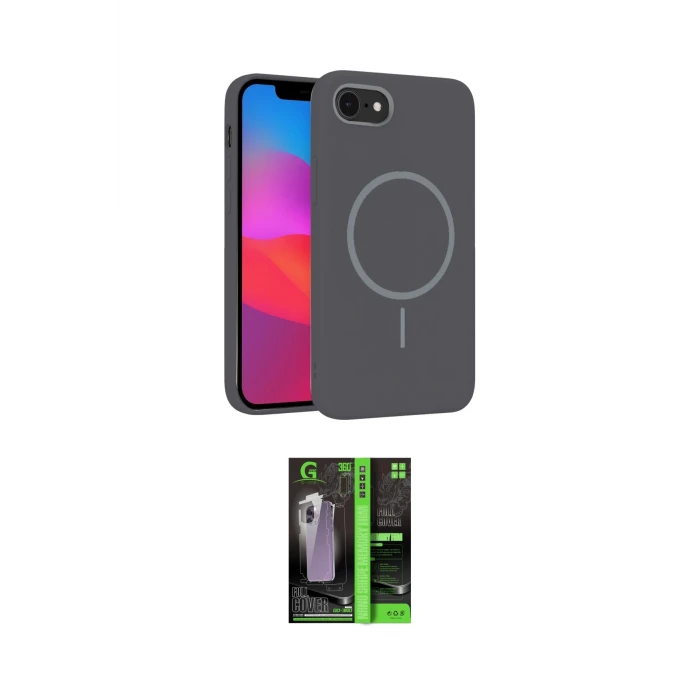 ieg™ iPhone 16E Kılıf Siluet Doku Özel Seri - Şeffaf 360 Full Body Arka Koruyucu