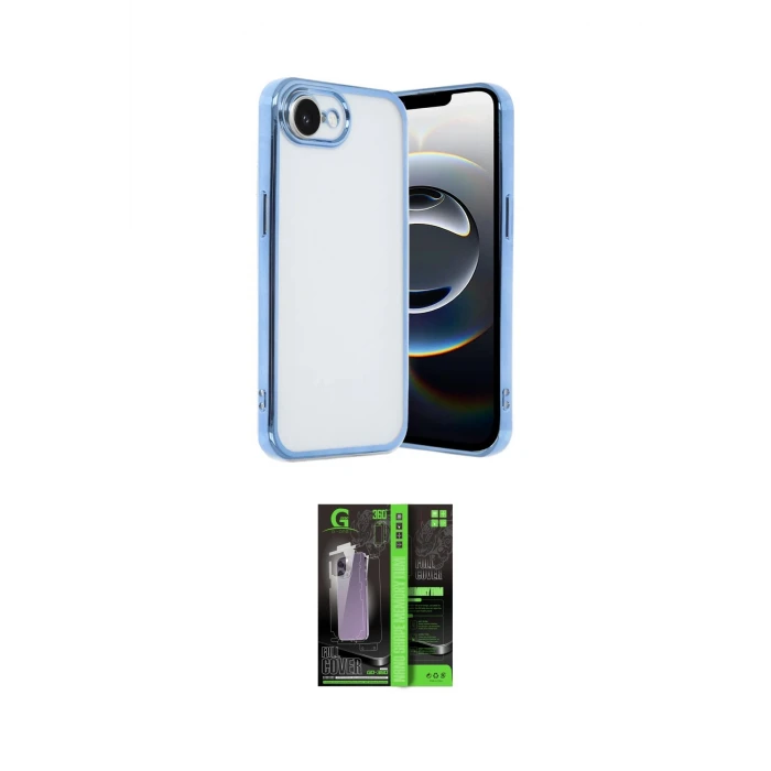 ieg™ iPhone 16E Kılıf Vadi Minimal - Şeffaf 360 Full Body Arka Koruyucu