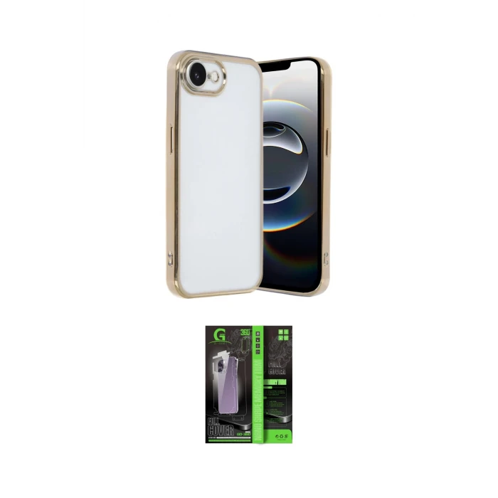 ieg™ iPhone 16E Kılıf Vadi Minimal - Şeffaf 360 Full Body Arka Koruyucu