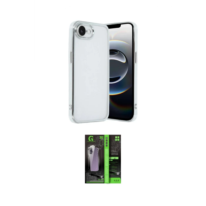 ieg™ iPhone 16E Kılıf Vadi Minimal - Şeffaf 360 Full Body Arka Koruyucu