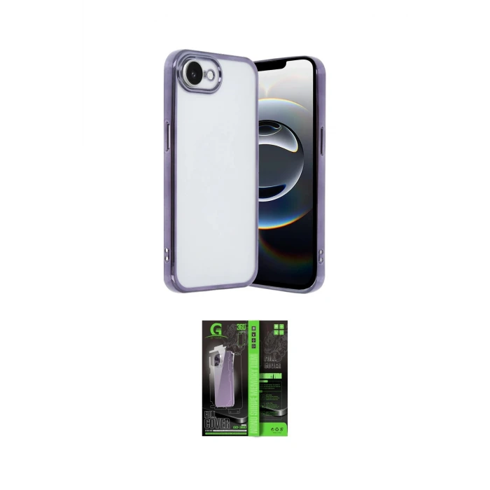 ieg™ iPhone 16E Kılıf Vadi Minimal - Şeffaf 360 Full Body Arka Koruyucu