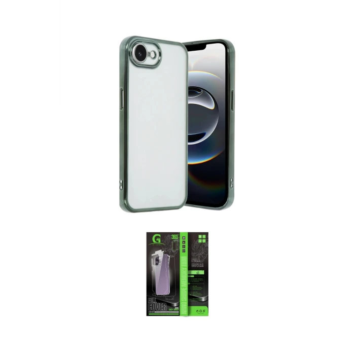 ieg™ iPhone 16E Kılıf Vadi Minimal - Şeffaf 360 Full Body Arka Koruyucu