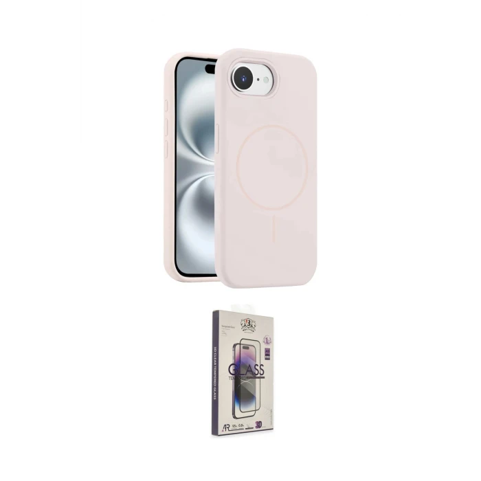 ieg™ iPhone 16E Kılıf Yankı Form Serisi - Siyah Bilvis 3D Cam Ekran Koruyucu