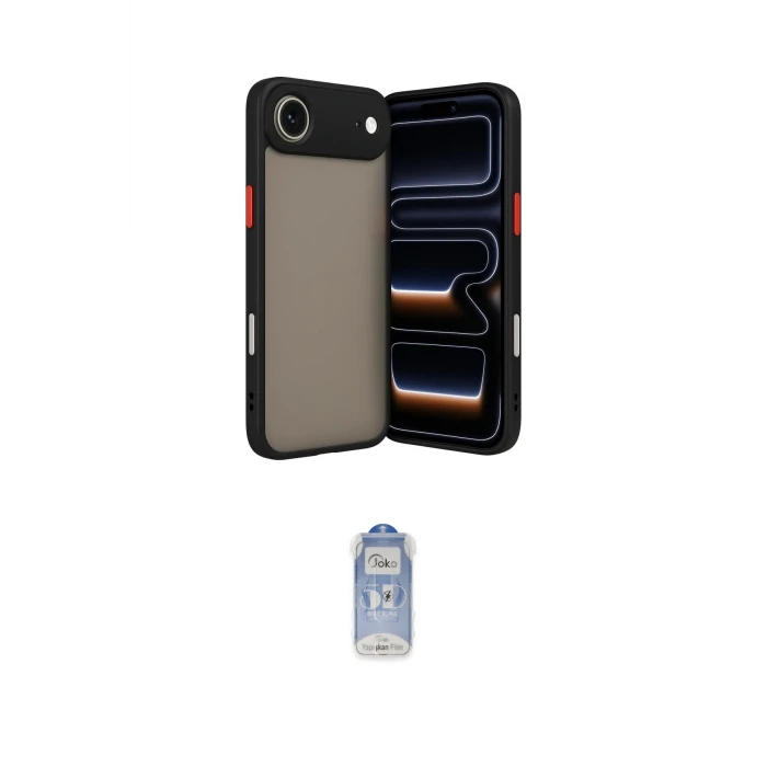 ieg™ iPhone 17 Air Kılıf Ahenk Çizgi Serisi - Siyah Joko Magic 5D Cam