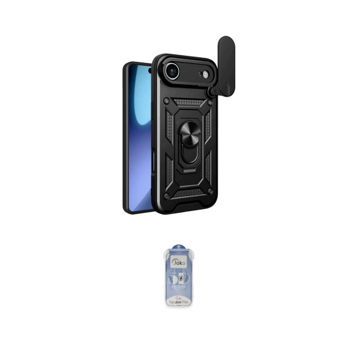 ieg™ iPhone 17 Air Kılıf Ahenk Klasik - Siyah Joko Magic 5D Cam
