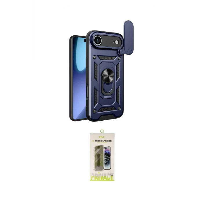 ieg™ iPhone 17 Air Kılıf Ahenk Klasik - Siyah Joko Magic 5D Hayalet Cam