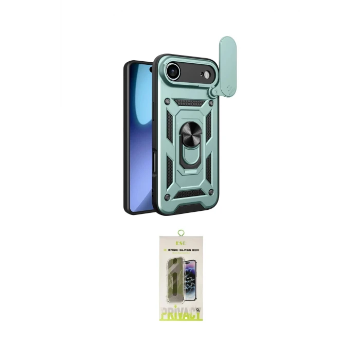 ieg™ iPhone 17 Air Kılıf Ahenk Klasik - Siyah Joko Magic 5D Hayalet Cam