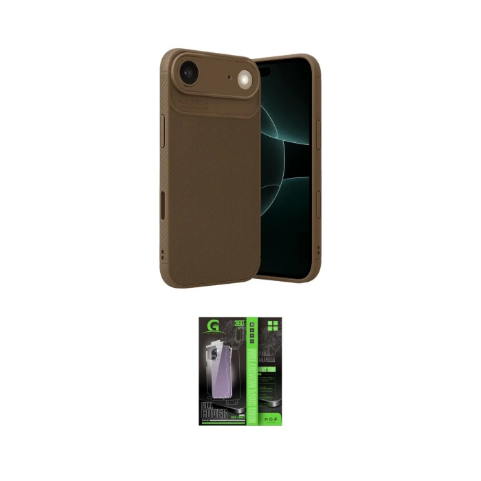 ieg™ iPhone 17 Air Kılıf Eksen Form Prime - Şeffaf 360 Full Body Arka Koruyucu