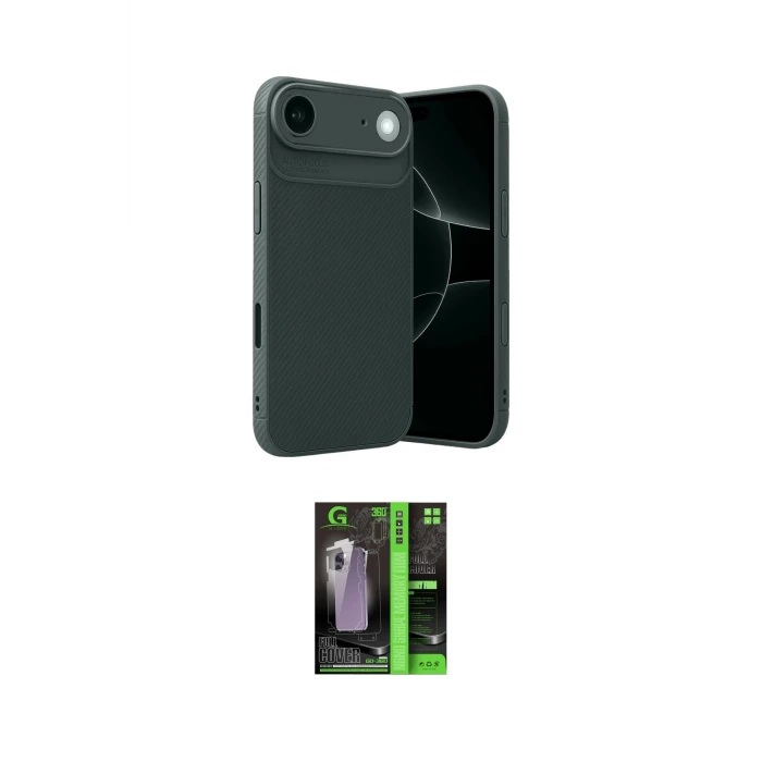 ieg™ iPhone 17 Air Kılıf Eksen Form Prime - Şeffaf 360 Full Body Arka Koruyucu