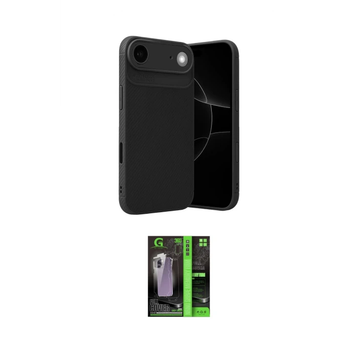 ieg™ iPhone 17 Air Kılıf Eksen Form Prime - Şeffaf 360 Full Body Arka Koruyucu