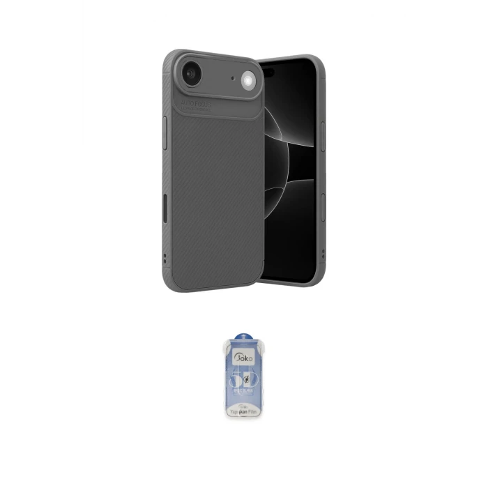 ieg™ iPhone 17 Air Kılıf Eksen Form Prime - Siyah Joko Magic 5D Cam