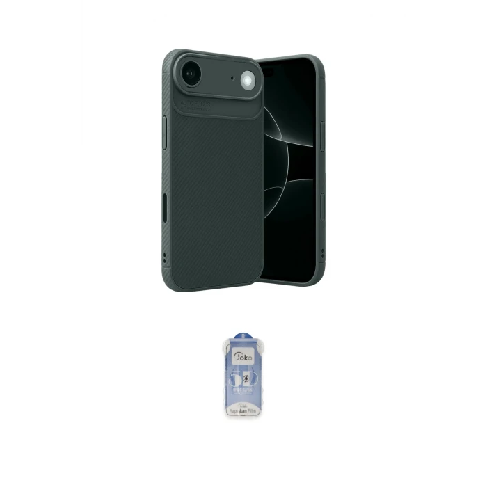 ieg™ iPhone 17 Air Kılıf Eksen Form Prime - Siyah Joko Magic 5D Cam