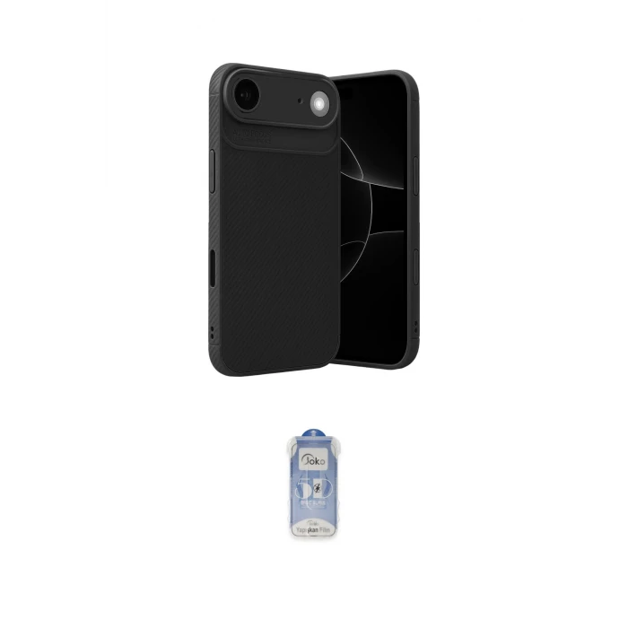 ieg™ iPhone 17 Air Kılıf Eksen Form Prime - Siyah Joko Magic 5D Cam