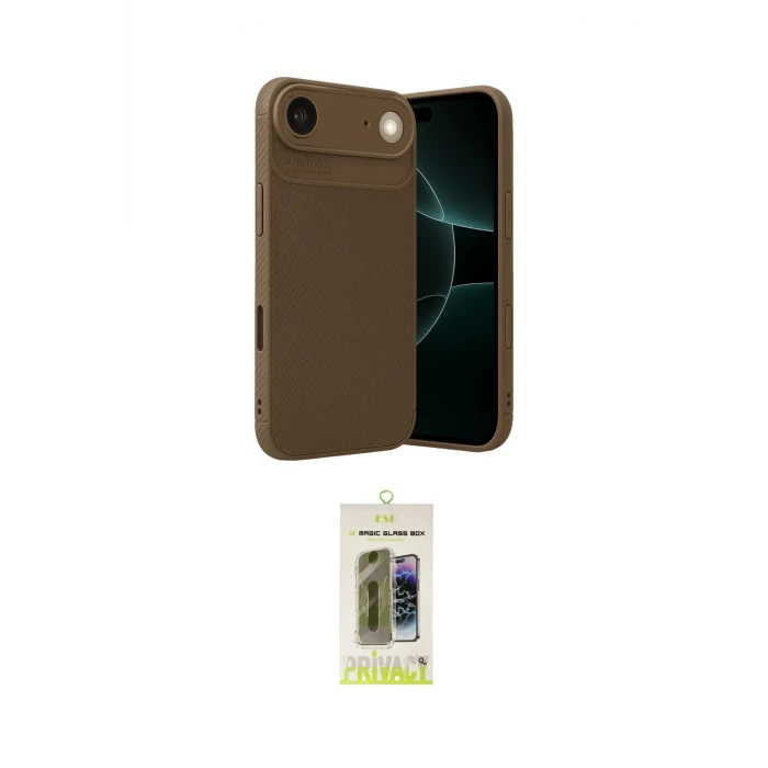 ieg™ iPhone 17 Air Kılıf Eksen Form Prime - Siyah Joko Magic 5D Hayalet Cam