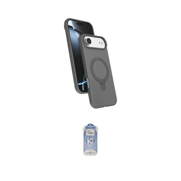 ieg™ iPhone 17 Air Kılıf İz Işık Koleksiyonu - Siyah Joko Magic 5D Cam