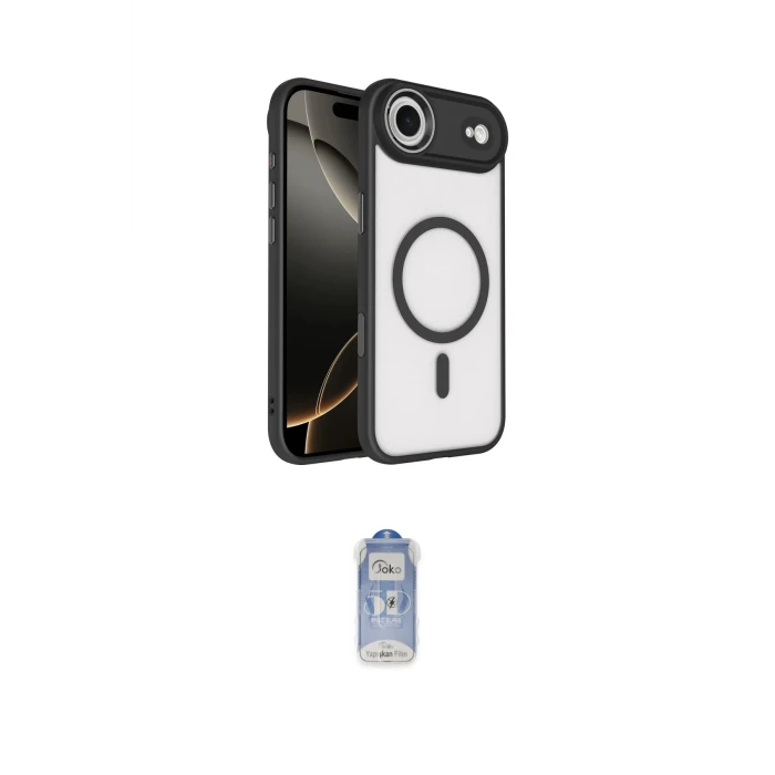 ieg™ iPhone 17 Air Kılıf Kıvılcım Prime - Siyah Joko Magic 5D Cam