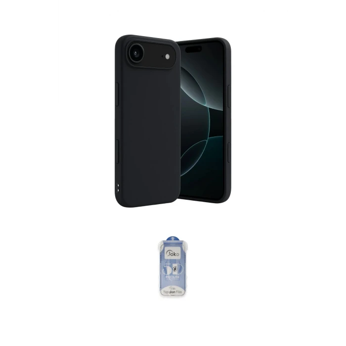 ieg™ iPhone 17 Air Kılıf Kozmos Yansıma Özel Seri - Siyah Joko Magic 5D Cam