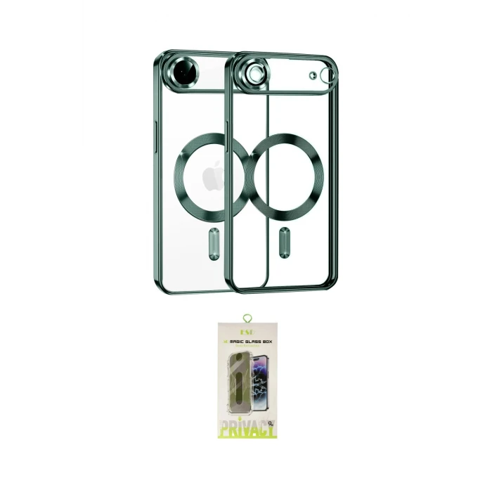 ieg™ iPhone 17 Air Kılıf Nova Işık Özel Seri - Siyah Joko Magic 5D Hayalet Cam