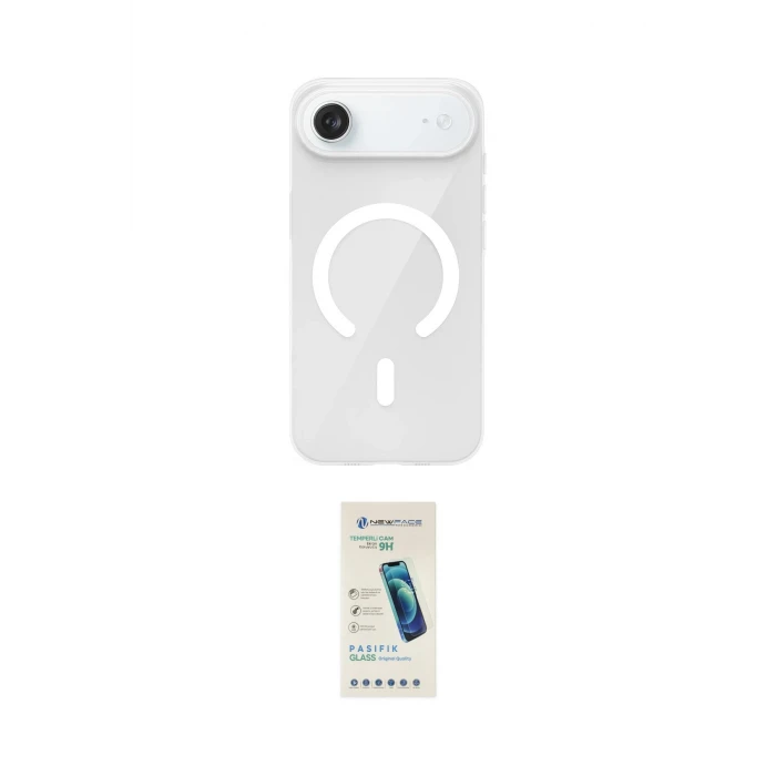ieg™ iPhone 17 Air Kılıf Pusula Form Özel Seri - Şeffaf Pasifik Cam Ekran Koruyucu