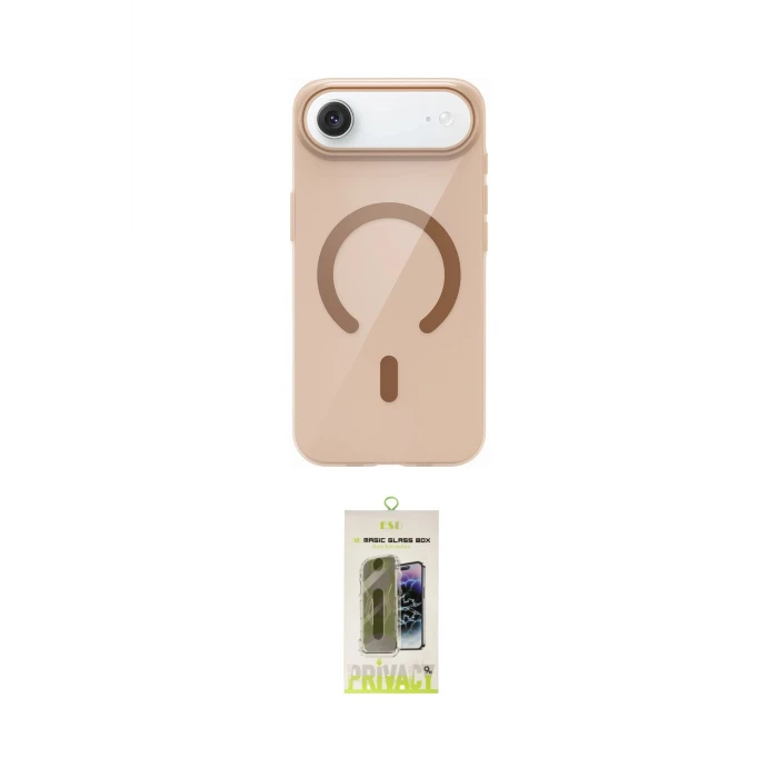 ieg™ iPhone 17 Air Kılıf Pusula Form Özel Seri - Siyah Joko Magic 5D Hayalet Cam