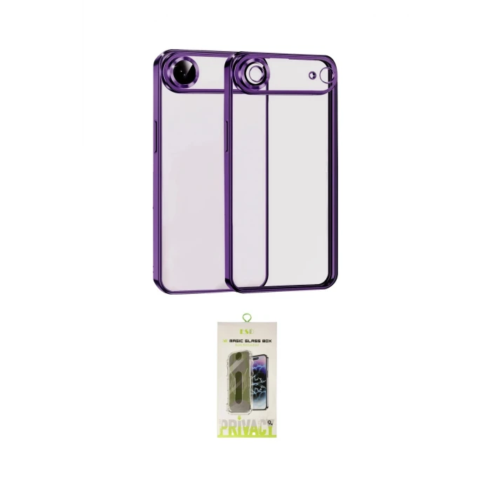 ieg™ iPhone 17 Air Kılıf Vadi Minimal - Siyah Joko Magic 5D Hayalet Cam