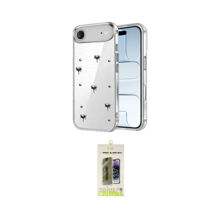 ieg™ iPhone 17 Air Kılıf Yörünge Form - Siyah Joko Magic 5D Hayalet Cam