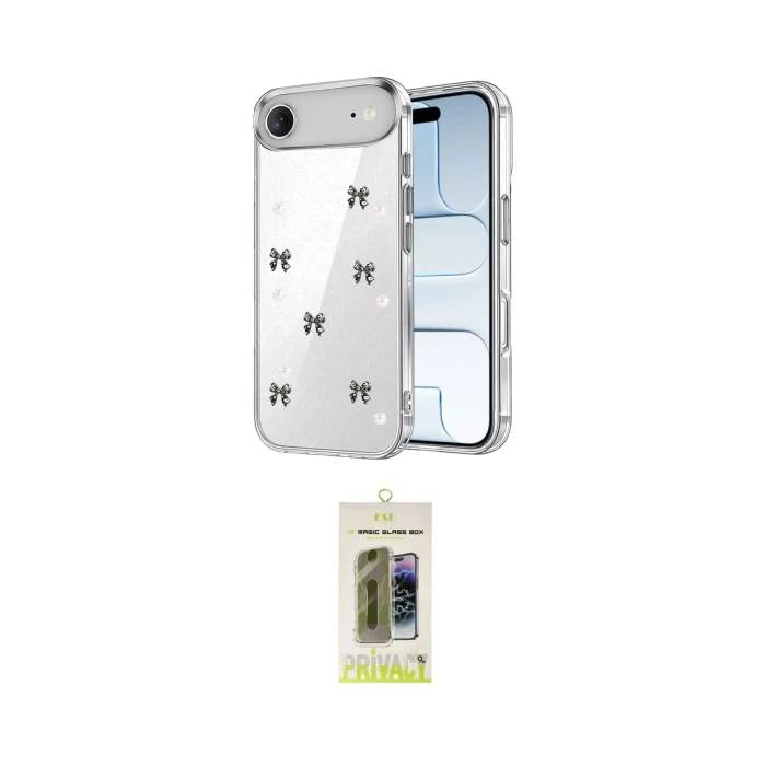 ieg™ iPhone 17 Air Kılıf Yörünge Form - Siyah Joko Magic 5D Hayalet Cam