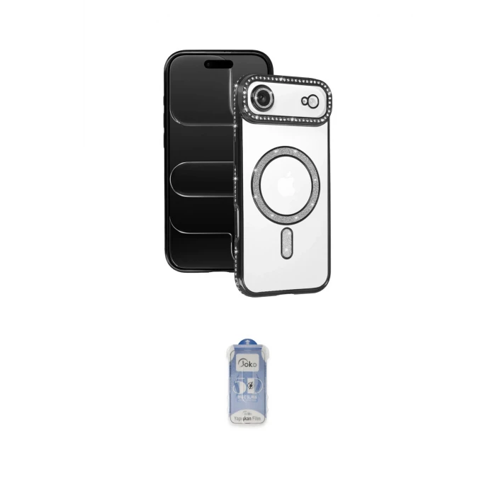 ieg™ iPhone 17 Air Kılıf Zirve Doku Prime - Siyah Joko Magic 5D Cam