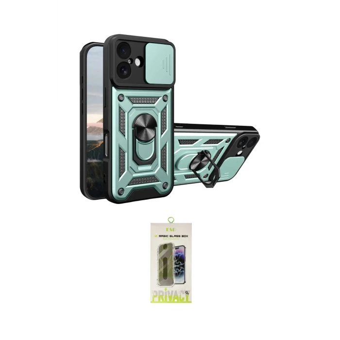 ieg™ iPhone 17 Kılıf Ahenk Klasik - Siyah Joko Magic 5D Hayalet Cam