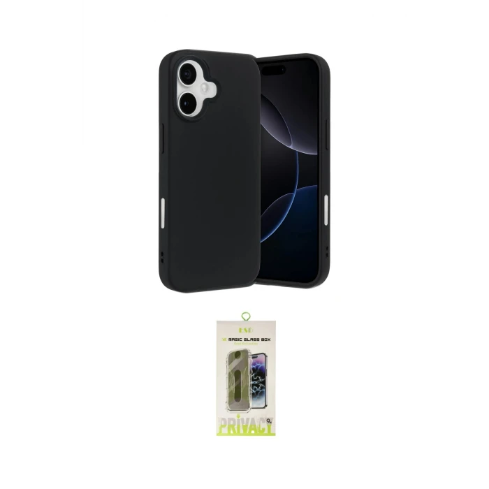 ieg™ iPhone 17 Kılıf Ahenk Serisi - Siyah Joko Magic 5D Hayalet Cam