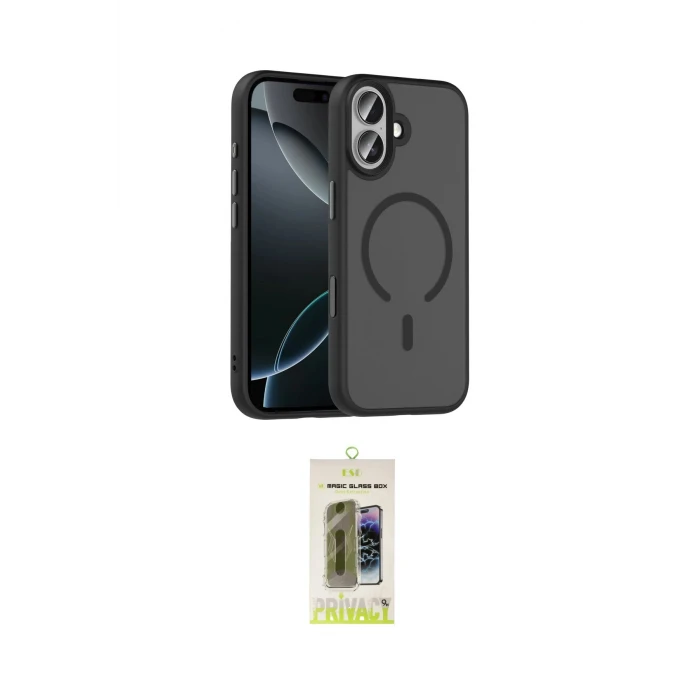 ieg™ iPhone 17 Kılıf Doruk Form Serisi - Siyah Joko Magic 5D Hayalet Cam