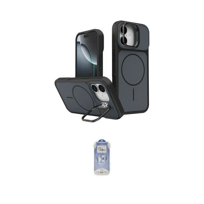 ieg™ iPhone 17 Kılıf İz Modern Prime - Siyah Joko Magic 5D Cam