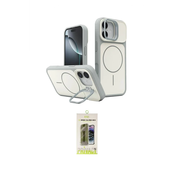 ieg™ iPhone 17 Kılıf İz Modern Prime - Siyah Joko Magic 5D Hayalet Cam