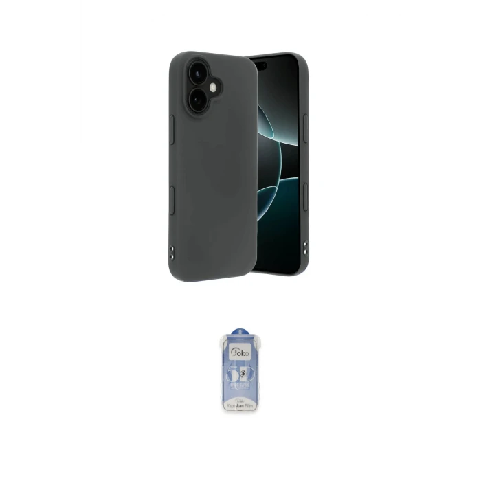 ieg™ iPhone 17 Kılıf Kozmos Yansıma Özel Seri - Siyah Joko Magic 5D Cam
