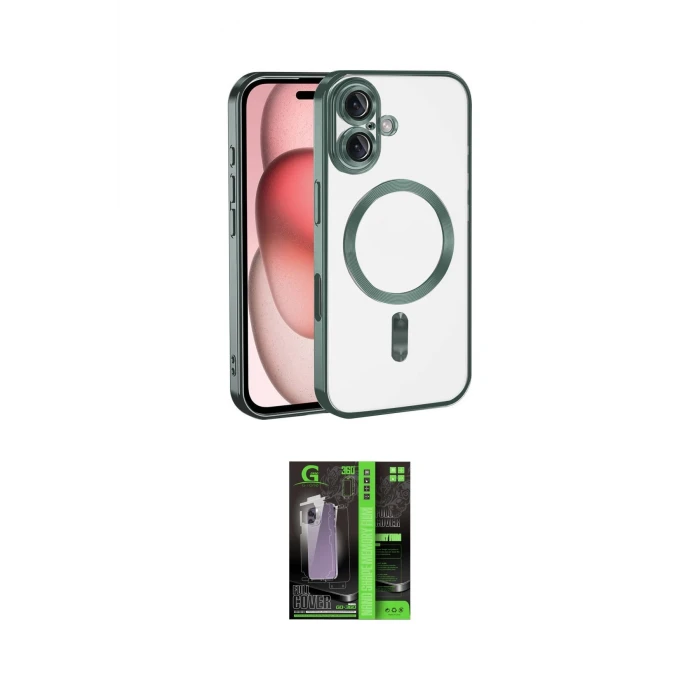 ieg™ iPhone 17 Kılıf Nova Işık Özel Seri - Şeffaf 360 Full Body Arka Koruyucu