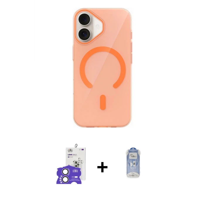 ieg™ iPhone 17 Kılıf Pusula Form Özel Seri - Siyah Joko Magic 5D Cam + Bilvis Titan Kamera Lens - LA